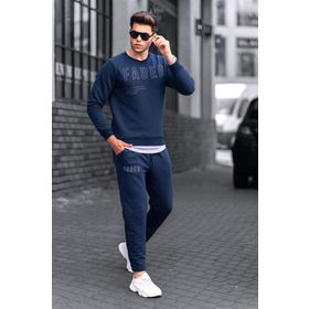 Madmext 4679-3 Lacivert Baskılı Erkek Eşofman Takımı
