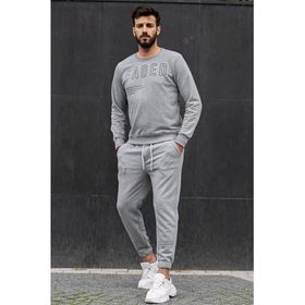 Madmext 4679 Gri Baskılı Erkek Eşofman Takımı