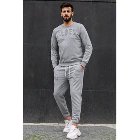 Madmext 4679 Gri Baskılı Erkek Eşofman Takımı