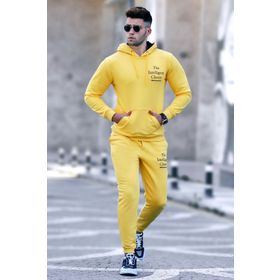 Madmext 4725 Sarı Baskılı Erkek Eşofman