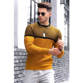 Madmext 4734 Hardal Erkek Kazak