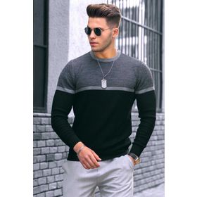 Madmext 4734 Siyah Erkek Kazak
