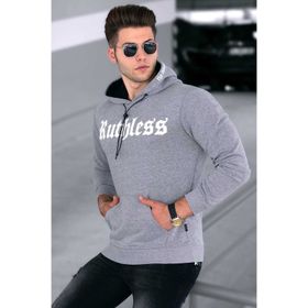 Madmext 4747 Gri Baskılı Erkek Sweatshirt