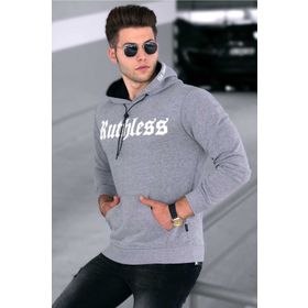 Madmext 4747 Gri Baskılı Erkek Sweatshirt