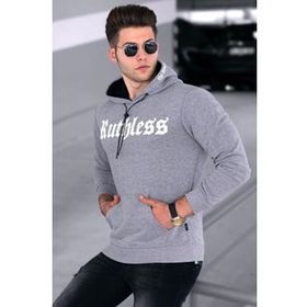 Madmext 4747 Gri Baskılı Erkek Sweatshirt
