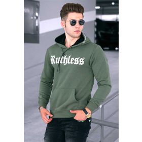 Madmext 4747 Haki Baskılı Erkek Sweatshirt