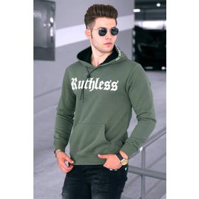 Madmext 4747 Haki Baskılı Erkek Sweatshirt