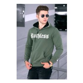Madmext 4747 Haki Baskılı Erkek Sweatshirt