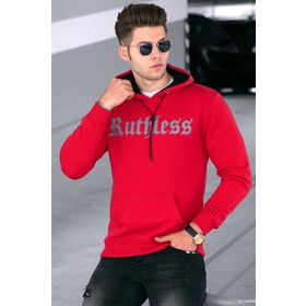 Madmext 4747 Kırmızı Baskılı Erkek Sweatshirt