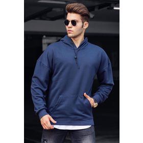 Madmext 4764 Lacivert Kapüşonlu Erkek Sweatshirt