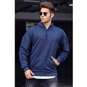 Madmext 4764 Lacivert Kapüşonlu Erkek Sweatshirt
