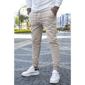 Madmext 4821 Bej Paçası Lastikli Erkek Eşofman
