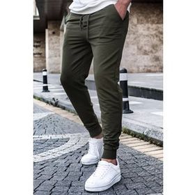 Madmext 4821 Haki Paçası Lastikli Erkek Eşofman