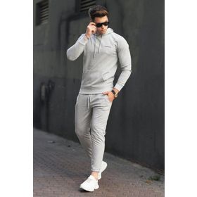 Madmext 48224692-1 Gri Çizgili Erkek Eşofman Takımı