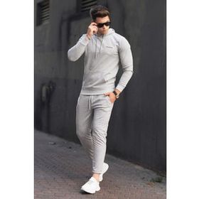 Madmext 48224692-1 Gri Çizgili Erkek Eşofman Takımı