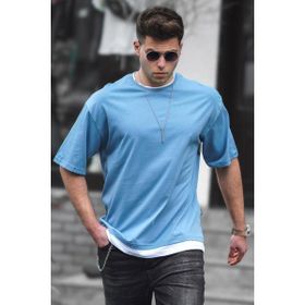 Madmext 4978 Mavi Oversize Erkek T-shirt