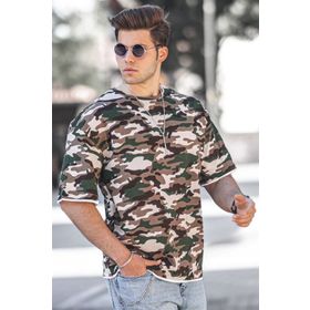 Madmext 4983 Bej Erkek Tişört