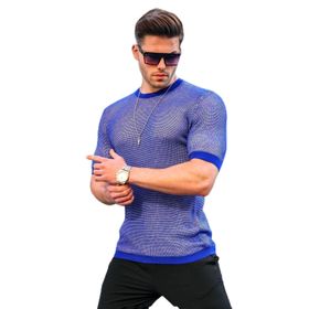 Madmext 5076 Erkek Saks Triko T-shirt