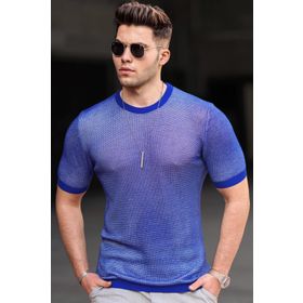 Madmext 5076 Saks Mavi Erkek T-shirt