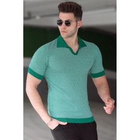 Madmext 5077 Yeşil Polo Yaka Erkek T-shirt