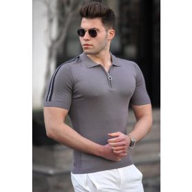 Madmext 5117 Siyah Polo Yakak Erkek Triko T-shirt