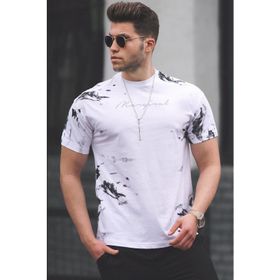 Madmext 5207 Over Fit Beyaz Erkek T-shirt