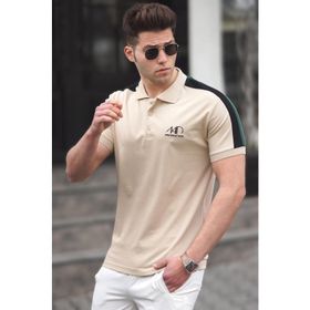 Madmext 5215 Bej Polo Yaka Erkek Tişört