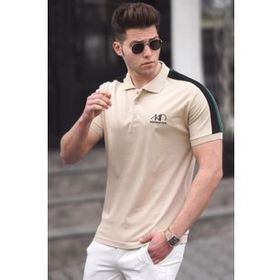 Madmext 5215 Bej Polo Yaka Erkek Tişört