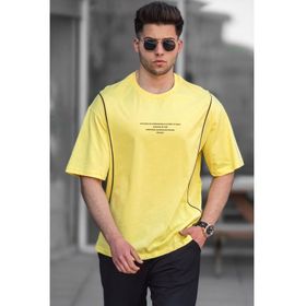 Madmext 5234 Sarı Oversize Erkek T-shirt