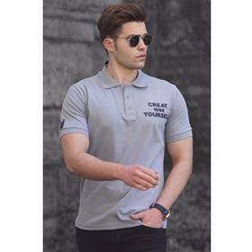 Madmext 5247 Gri Polo Yaka Erkek Tişört