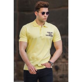 Madmext 5247 Sarı Polo Yaka Erkek Tişört