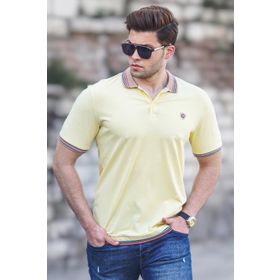 Madmext 5247 Sarı Polo Yaka Erkek Tişört