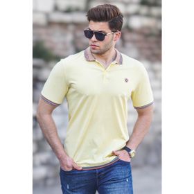 Madmext 5247 Sarı Polo Yaka Erkek Tişört