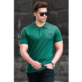 Madmext 5247 Yeşil Polo Yaka Erkek Tişört