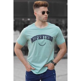 Madmext 5267 Baskılı Çağla Yeşili Erkek T-shirt
