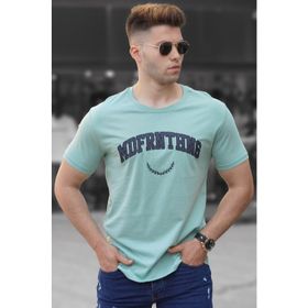 Madmext 5267 Gri Baskılı Erkek Tişört