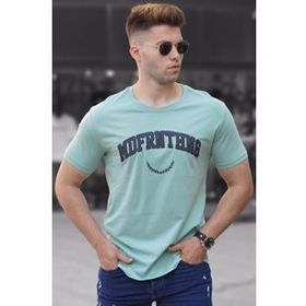 Madmext 5267 Gri Baskılı Erkek Tişört
