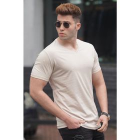 Madmext 5281 Bej Erkek T-shirt