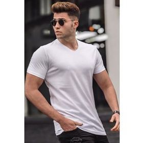 Madmext 5281 Beyaz Erkek T-shirt
