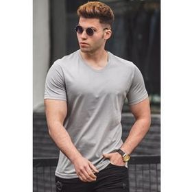 Madmext 5281 Gri Erkek T-shirt