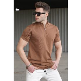 Madmext 5282 Bej Yarım Balıkçı Erkek T-shirt