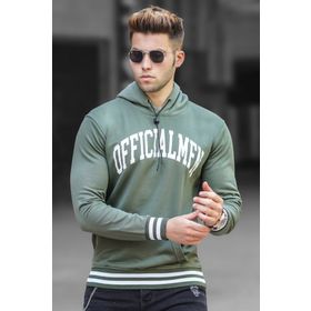 Madmext 5287 Haki Kapüşonlu Erkek Sweatshirt
