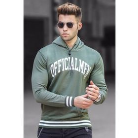 Madmext 5287 Haki Kapüşonlu Erkek Sweatshirt
