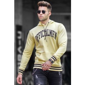 Madmext 5287 Sarı Kapüşonlu Erkek Sweatshirt