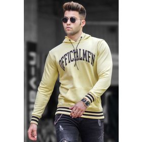 Madmext 5287 Sarı Kapüşonlu Erkek Sweatshirt