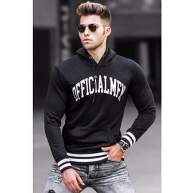Madmext 5287 Siyah Kapüşonlu Erkek Sweatshirt