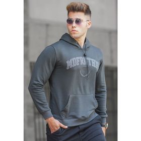 Madmext 5289 Füme Kapüşonlu Erkek Sweatshirt