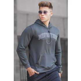 Madmext 5289 Füme Kapüşonlu Erkek Sweatshirt