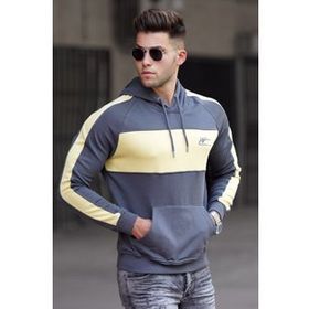 Madmext 5290 Füme Kapüşonlu Erkek Sweatshirt