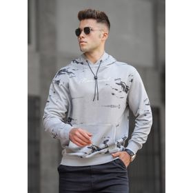 Madmext 5291 Boyalı Gri Erkek Sweatshirt